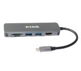 D-Link 6-in-1 USB-C Hub with HDMI/Card Reader/Power Delivery