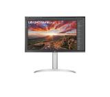 LG 27UP850N-W, 27" UHD 4K IPS, Anti-Glare, DCI-P3 95%, Cinema Screen, 5ms, 1200:1,  400 cd/m2, 3840x2160, HDR 400, MAXX Audio 5W x 2, USB type-C charging (up to 90W), HDMI, DisplayPort, AMD FreeSync, Headphone out, Tilt, Height (Range), Pivot