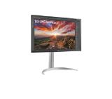 LG 27UP850N-W, 27" UHD 4K IPS, Anti-Glare, DCI-P3 95%, Cinema Screen, 5ms, 1200:1,  400 cd/m2, 3840x2160, HDR 400, MAXX Audio 5W x 2, USB type-C charging (up to 90W), HDMI, DisplayPort, AMD FreeSync, Headphone out, Tilt, Height (Range), Pivot