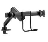 Neomounts by NewStar Screen Desk Mount 2 screens (topfix clamp & grommet) for 2 Monitor Screens, Black