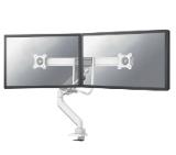 Neomounts by NewStar Screen Desk Mount 2 screens (topfix clamp & grommet) for 2 Monitor Screens, White
