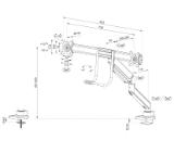 Neomounts by NewStar Screen Desk Mount 2 screens (topfix clamp & grommet) for 2 Monitor Screens, White