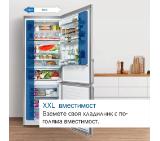 Bosch KGN49AICT SER6; Free-standing fridge-freezer NoFrost, C, 203/70/67cm, 440l(311+129), 35dB, VitaFresh XXL, 0° drawer, Metal back wall with MultiAirflow, Stainless steel