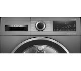 Bosch WQG235DREU, SER6 Tumble dryer with heat pump 8kg A+++ / A cond., 64dB, selfCleaning Condenser, Reverse tumble action, silver/black grey door, Cast iron grey