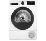 Bosch WQG24500BY, SER6 Tumble dryer with heat pump 9kg A++ 64dB, SelfCleaning condenser, drain set, black-blackgrey door, black-black soft dial