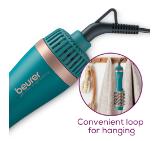 Beurer HC 45 Ocean 2-in-1 volumising hair dryer brush,  ionic function, caremic coating, 1000W, 2 heat and blower settings incl. cold air function