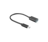 Lanberg Adater Cable USB-C(M) 3.1->USB-A(F) OTG 15CM Black