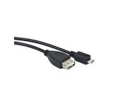 Lanberg Cable USB MICRO(M)->USB-A(F) 2.0 0.15M OTG Black