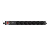 Lanberg power distribution unit (PDU) PRO 19" 1U 16A 2M 7X FRENCH OUTLETS SPD-3MP Black