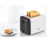 Bosch TAT3P421, Compact toaster, DesignLine, 820-970 W, Auto power off, Defrost and warm setting, Lifting high, White