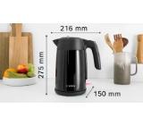 Bosch TWK7L463, Kettle, 2400 W, 1.7 l, Black