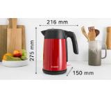 Bosch TWK7L464, Kettle, 2400 W, 1.7 l, Red