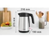 Bosch TWK7L460, Kettle, 2000-2400 W, 1.7 l,  Cup indicator, Triple safety function, Stainless steel