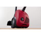 Bosch BGBS2RD1H, Vacuum cleaner with bag 3.5 l, Series 2, 600W, 80 dB(A), red