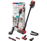 Bosch BBS8214PET, Cordless Handstick Vacuum Cleaner, Unlimited Gen2 ProAnimal, Series 8, TurboSpin motor, 78 dB(A), 4.0 Ah battery, 18.0V, ProAnimal brush with LED & mini power brush, Red