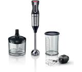 Bosch MS6CM6157, Blender, ErgoMixx, 1000 W, 12 speed settings plus turbo function, mixing jug with scale and lid, mini chopper, Transparent mixing/measuring cup, Black-Stainless steel