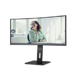 AOC CU34P3CV, 34" VA WLED, Curved 1500R, 3440x1440@100Hz, 4ms GtG, 1ms MPRT, 300cd m/2, DCR 3000:1, 50M:1, AdaptiveSync, FlickerFree, Low Blue Light, 5Wx2, Tilt, Height Adjust, Swivel, HDMI, DP, USB hub