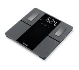 Beurer BF 500 BT diagnostic bathroom scale in black, titanium-coated stainless steel electrodes, extra-large magic display 40mm, Weight, body fat, body water, muscle percentage, bone mass, AMR/BMR calorie display; BMI calculation; Bluetooth; 180 kg / 100
