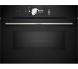 Bosch CMG778NB1, SER8 Compact built-in oven with microwave function, 60 x 45 cm, 45 l, 900W, Digital control ring, 4D hotair, Hotair Gentle, Air Fry function, Home Connect, Black