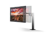 LG 27UN880P-B, 27" UltraFine UHD, IPS 4K, 5ms, 1000:1, 350cd/m2, 3840 x 2160, sRGB 99%, HDR 400, HDMI, USB-C, DisplayPort, AMD FreeSync, Headphone out, Tilt, Height (Range), Swivel, Pivot, MAXX Audio 5W, Black