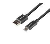 Lanberg USB-C(M) -> USB-A(M) 2.0 cable 1m QC, black BOX