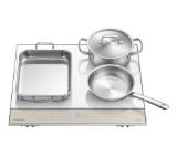 Samsung NZ64B5067YY/U2, Bespoke induction hob SlimFit, Dual Flex Zone, Touch slider control, 7.4 kW, 15 cooking levels+booster, WiFi connectivity, White glass, Beige control panel