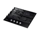 Samsung NA64H3000AK/L1, Built-in 4 Burner Gas Hob with Cast Iron Grates, 8 Kw, Black tempered glass, LP Conversion Kit