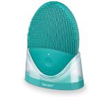 Beurer FC 52 Laguna silicone facial brush, 2-in-1 function - deep-pore cleansing & gently massage, Vibration technology, 15 intensities, Water-resistant, USB-C charging cable