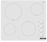 Bosch PKE612CA2E, SER2, Electric cooktop, 4 zones, Sword knobs, 9 power levels, frameless, White, 6,6 kW, 60cm