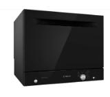 Bosch SKS51E36EU, SER4, Compact dishwasher, F, Polinox, 8l, 6ps, 5p/1o, 49dB(C), black, Glass