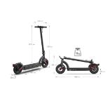 Sharp Electric Scooter, Range per charge: 40 km, LED Display, USB Charging Port, Bluetooth, IPX4 certification, Wheel size: 10", Dual brake systems, Mechanical bell, Max load: 120 kg, Black