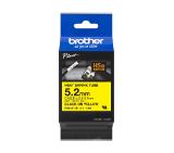 Brother HSe-611E 5.2mm Black on Yellow Heat Shrink Tape