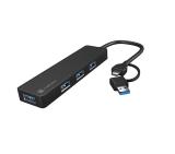 Natec Hub Mayfly USB-C 3.0 4 Port + USB-A Adapter Black