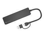 Natec Hub Mayfly USB-C 3.0 4 Port + USB-A Adapter Black