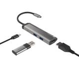 Natec Fowler Multiport Adapter 4 in 1, 2xUSB 3.0 HUB, HDMI 4K, USB-C PD, Slim