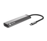 Natec Fowler Multiport Adapter 4 in 1, 2xUSB 3.0 HUB, HDMI 4K, USB-C PD, Slim