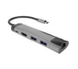 Natec Fowler Go Multiport Adapter 5 in 1, 2xUSB 3.0 HUB, HDMI 4K, USB-C PD, RJ45