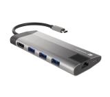 Natec Fowler Plus Multiport Adapter 8 in 1, USB 3.0 HUB, HDMI 4K, USB-C PD, RJ45, SD, Micro