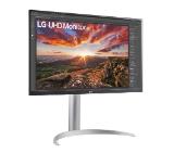 LG 27UP850N-W, 27" UHD 4K IPS, Anti-Glare, DCI-P3 95%, Cinema Screen, 5ms, 1200:1, 400 cd/m2, 3840x2160, HDR 400, MAXX Audio 5W x 2, USB type-C charging (up to 90W), HDMI, DisplayPort, AMD FreeSync, Headphone out, Tilt, Height (Range), Pivot