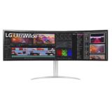 LG 49WQ95C-W, 49" 32:9 Curved UltraWide Dual QHD 5K 5120x1440 NANO IPS Panel, 144 Hz, USB Type-C, 5ms, 400 cd/m2, 1000:1, HDR400, HDR10, DCI-P3 98%, FreeSync, PIP, 2 PBP, HDMI, DisplayPort, Speacer 2ch 10W, Tilt, Height, Swivel, Titan