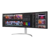 LG 49WQ95C-W, 49" 32:9 Curved UltraWide Dual QHD 5K 5120x1440 NANO IPS Panel, 144 Hz, USB Type-C, 5ms, 400 cd/m2, 1000:1, HDR400, HDR10, DCI-P3 98%, FreeSync, PIP, 2 PBP, HDMI, DisplayPort, Speacer 2ch 10W, Tilt, Height, Swivel, Titan