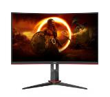 AOC CQ27G2S/BK, 27" Curved 1500R VA WLED, 2560x1440@165Hz, 4ms GtG, 1ms MPRT, 250cd m/2, 3000:1, DCR 80M:1, Adaptive Sync, FlickerFree, Low Blue Light, Tilt, Height Adjust, Swivel, 2xHDMI, DP