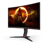 AOC CQ27G2S/BK, 27" Curved 1500R VA WLED, 2560x1440@165Hz, 4ms GtG, 1ms MPRT, 250cd m/2, 3000:1, DCR 80M:1, Adaptive Sync, FlickerFree, Low Blue Light, Tilt, Height Adjust, Swivel, 2xHDMI, DP