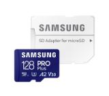 Samsung 128GB micro SD Card PRO Plus with Adapter, UHS-I, Read 180MB/s - Write 130MB/s