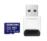 Samsung 512GB micro SD Card PRO Plus with USB Reader, UHS-I, Read 180MB/s - Write 130MB/s