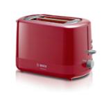 Bosch TAT3A114, Compact toaster, Plastic, 800 W, Auto power off, Defrost and warm setting, Lifting high, Red