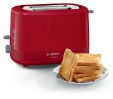 Bosch TAT3A114, Compact toaster, Plastic, 800 W, Auto power off, Defrost and warm setting, Lifting high, Red