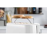 Bosch TAT6A511, Compact toaster, Plastic, 800 W, Auto power off, Defrost and warm setting, Lifting high, White