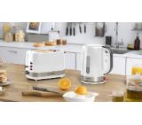Bosch TAT6A511, Compact toaster, Plastic, 800 W, Auto power off, Defrost and warm setting, Lifting high, White