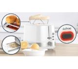 Bosch TAT6A511, Compact toaster, Plastic, 800 W, Auto power off, Defrost and warm setting, Lifting high, White